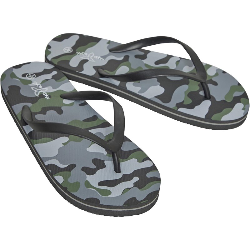 Mad Wax Jongens Camo Printed Slippers Zwart