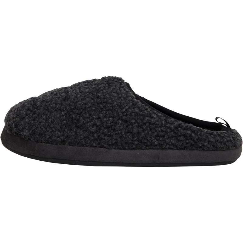 Mad Wax Mens Sherpa Mule Slippers Charcoal