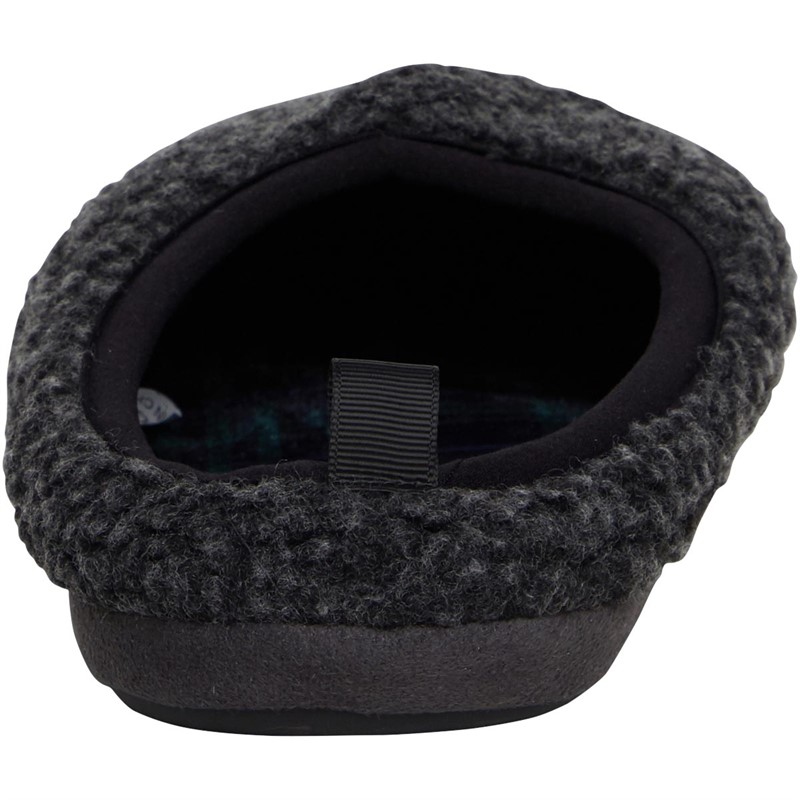 Mad Wax Mens Sherpa Mule Slippers Charcoal