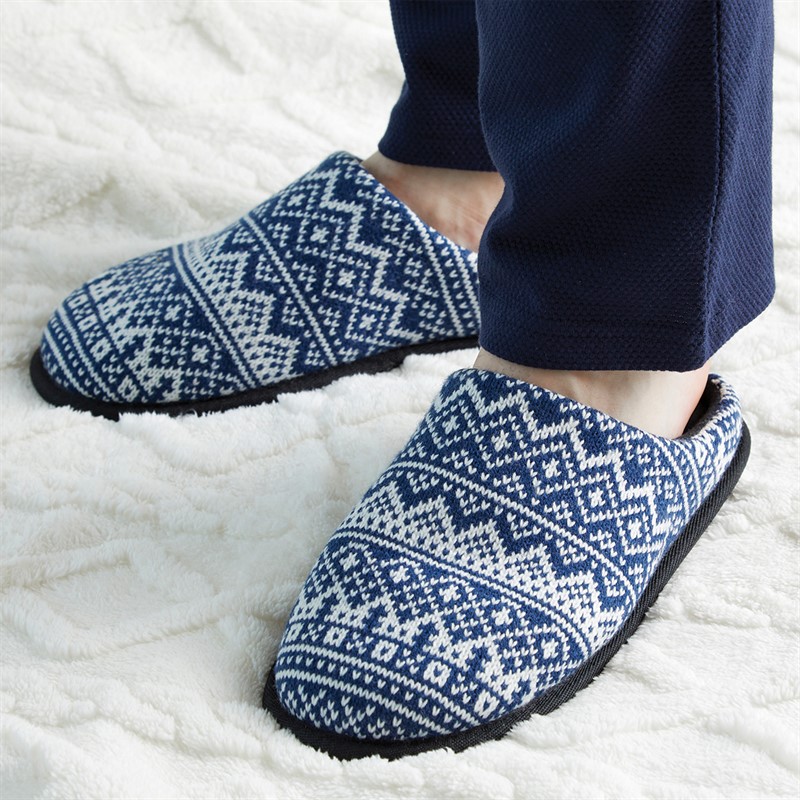 Mad Wax Mens Fairisle Mule Slippers Multi