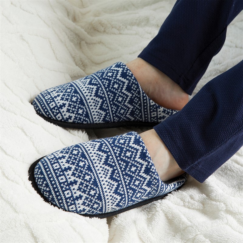 Mad Wax Mens Fairisle Mule Slippers Multi