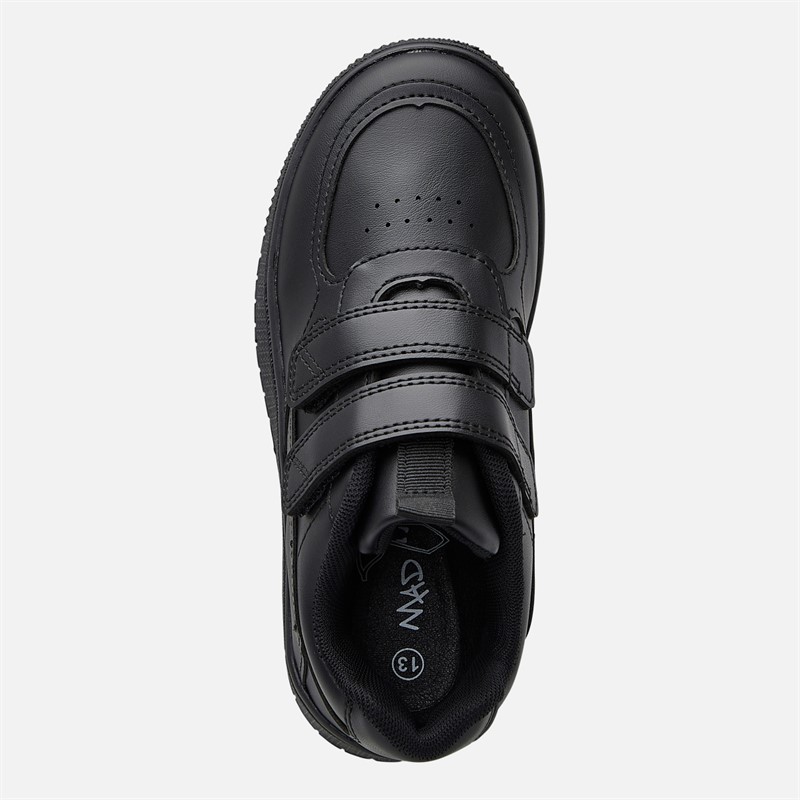 Mad Wax Junior Boys Dual Strap Trainers Black Pu