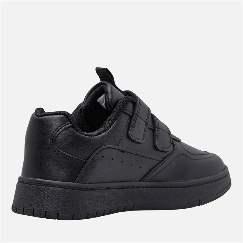 Mad Wax Junior Boys Dual Strap Trainers Black Pu
