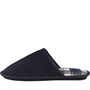 Mad Wax Mens Velour Mule Slippers Navy