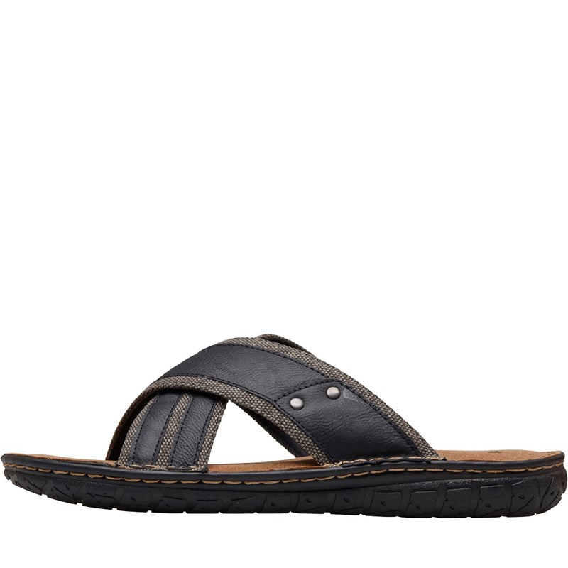 Buy Mad Wax Mens Cross Strap Sandals Black