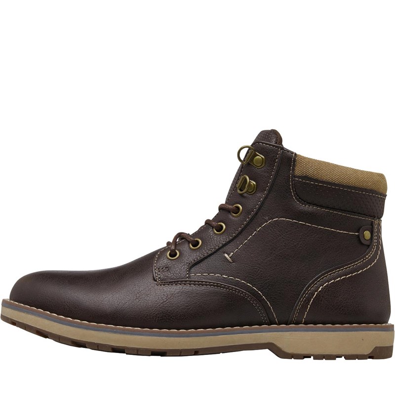 Buy Mad Wax Mens Brown Lace Up Boots Brown