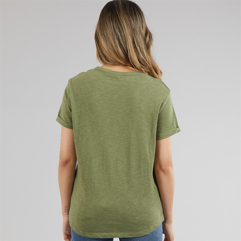 Roxy Womens Oceanwave T-Shirt Oil Green
