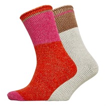 Kiku Womens Two Pack Chenille Lurex Socks Multi