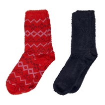 Kiku Womens Two Pack Lifestyle Fluffy Socks Multi