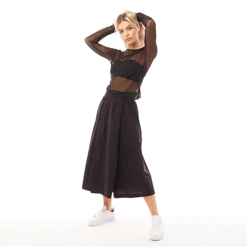 Y-3 Womens Yohji Love Sheer Long Sleeve T-Shirt Black