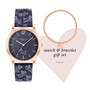 RADLEY Womens Fleet Street Ink Printed Strap Watch Navy