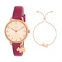 RADLEY Womens Leather Strap Watch And Bracelet Gift Set Red