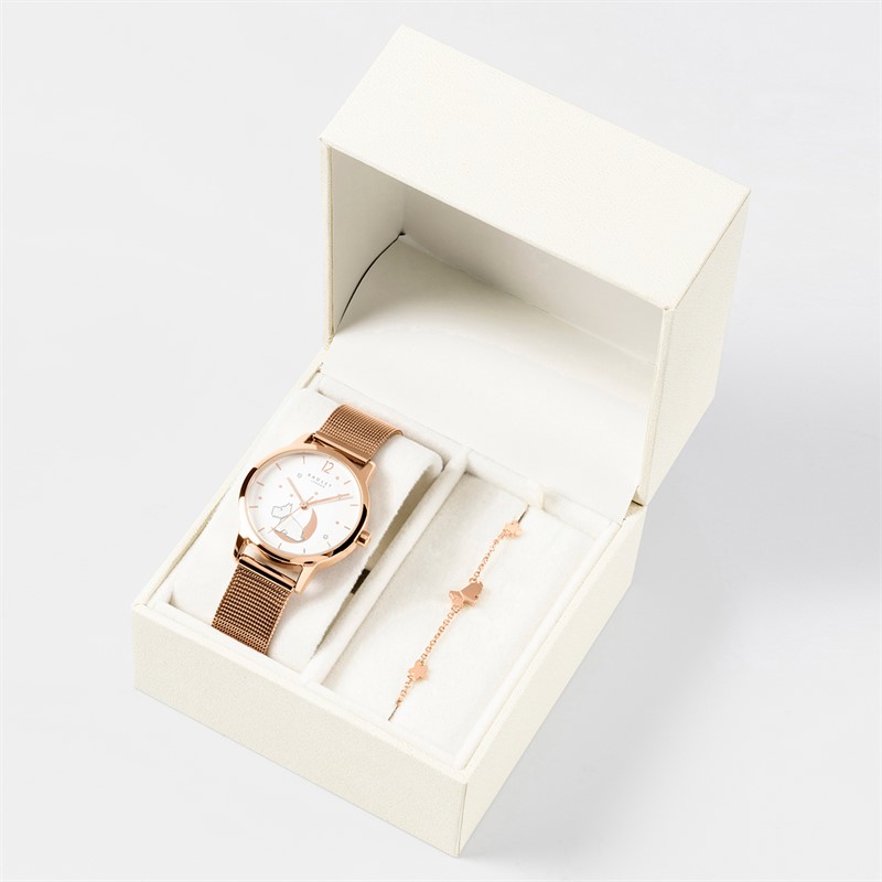 RADLEY Womens Watch Rose And Bracelet Set Gold