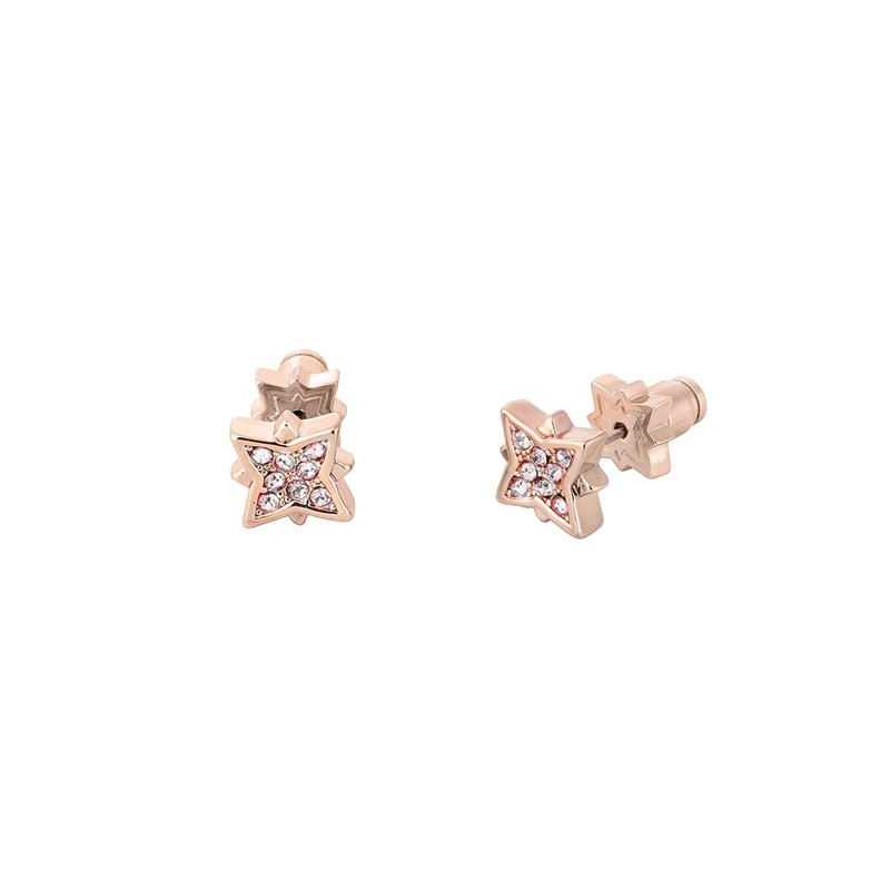 all we are Womens Stellar Pave Stud Earrings Rose Gold