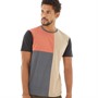 Blend Mens Colourblock T-Shirt Gray Pinstripe
