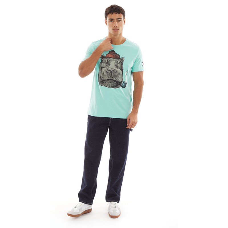 Blend Mens T-Shirt Aqua Sky