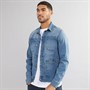 Blend Mens Denim Jacket Mid Blue Denim