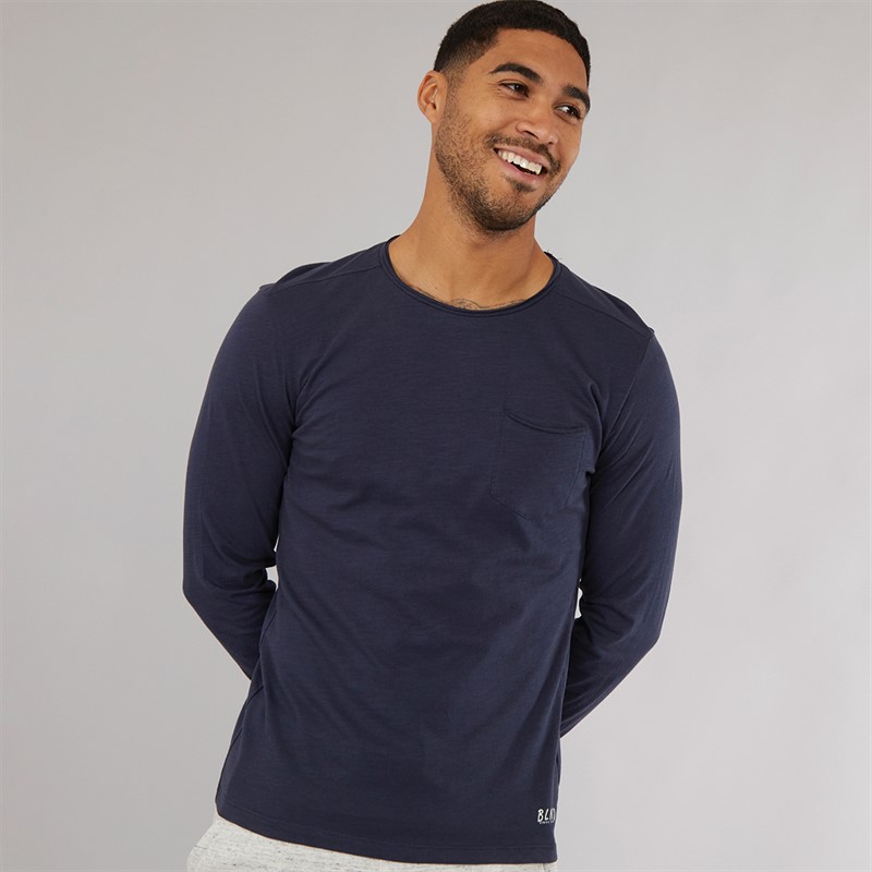 Blend Mens Nicolai Long Sleeve Top Navy
