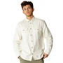 Fat Moose Chemises à Manches Longues Wyatt Garment Dyed Homme Ecru