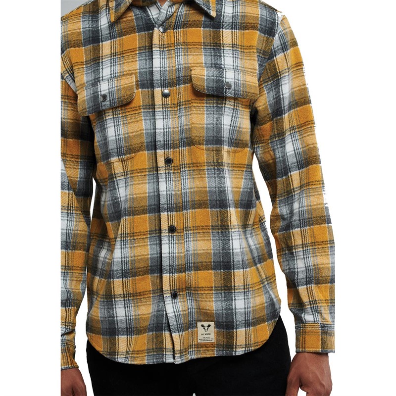 Fat Moose Herre Adrian Cotton Check Langærmet shirts Gul