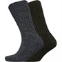 Hewitt & Munro Mens Two Pack Wool Blend Boot Socks Green Charcoal/Navy Charcoal