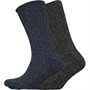 Hewitt & Munro Mens Two Pack Wool Blend Boot Socks Black White/Navy Blue