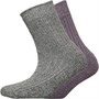 Hewitt & Munro Womens Two Pack Wool Blend Boot Socks Grey/Lilac