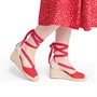 Refresh Womens Wedge Espadrille Sandals Red
