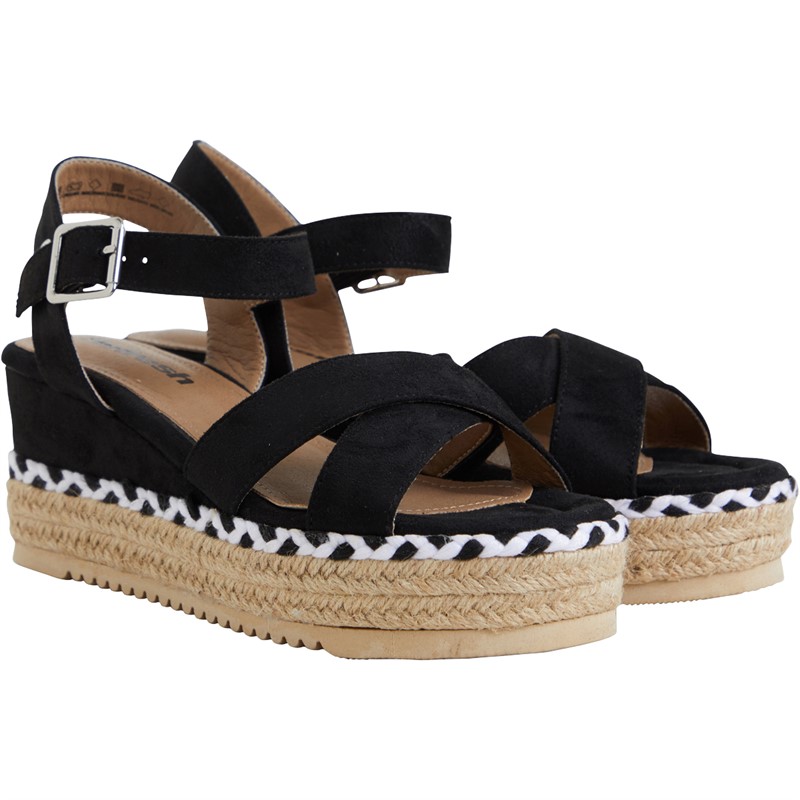 Refresh Womens 170587 Microfiber Sandals Black