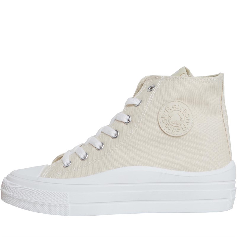 Refresh Womens 170676 Hi-Top Canvas Trainers Beige