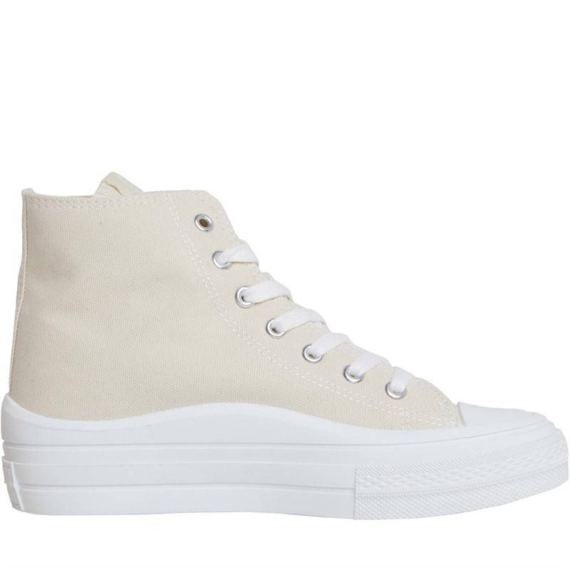 Refresh Womens 170676 Hi-Top Canvas Trainers Beige