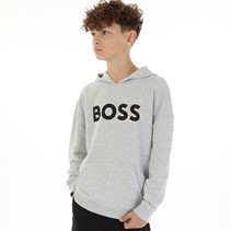 BOSS Boys Hooded Sweatshirt Chine Grey