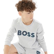 BOSS Boys Sweatshirt Chine Grey