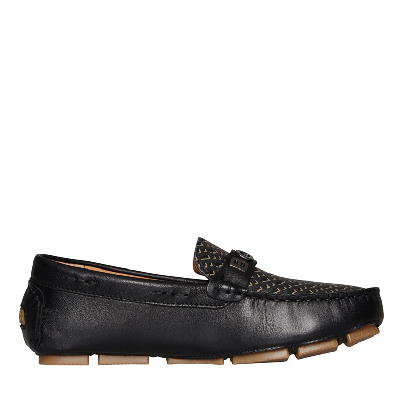 BOSS Junior Boys Casual 2 D2 Moccasin Shoes Black