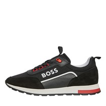 BOSS Junior Boys Knitted Logo Trainers Black