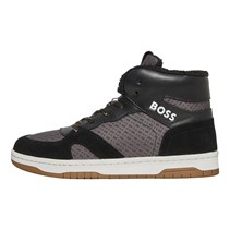 BOSS Junior Boys Logo High Top Trainers Black