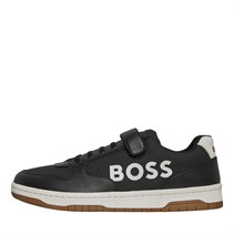 BOSS Junior Boys Logo Court Trainers Black