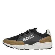 BOSS Junior Boys Logo Trainers Cookie