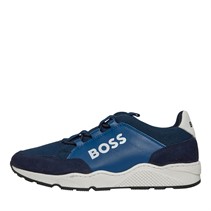 BOSS Junior Boys Logo Trainers Electric Blue