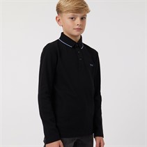 BOSS Boys Long Sleeve Polo Black