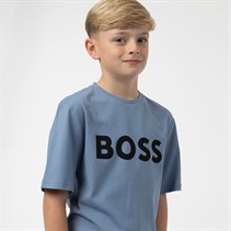 BOSS Boys Short Sleeves T-Shirt Medium Grey