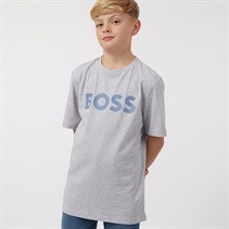 BOSS Boys Short Sleeve T-Shirt Chine Grey