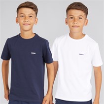BOSS Pacquet Double T-shirts Garçon Marine/Blanc