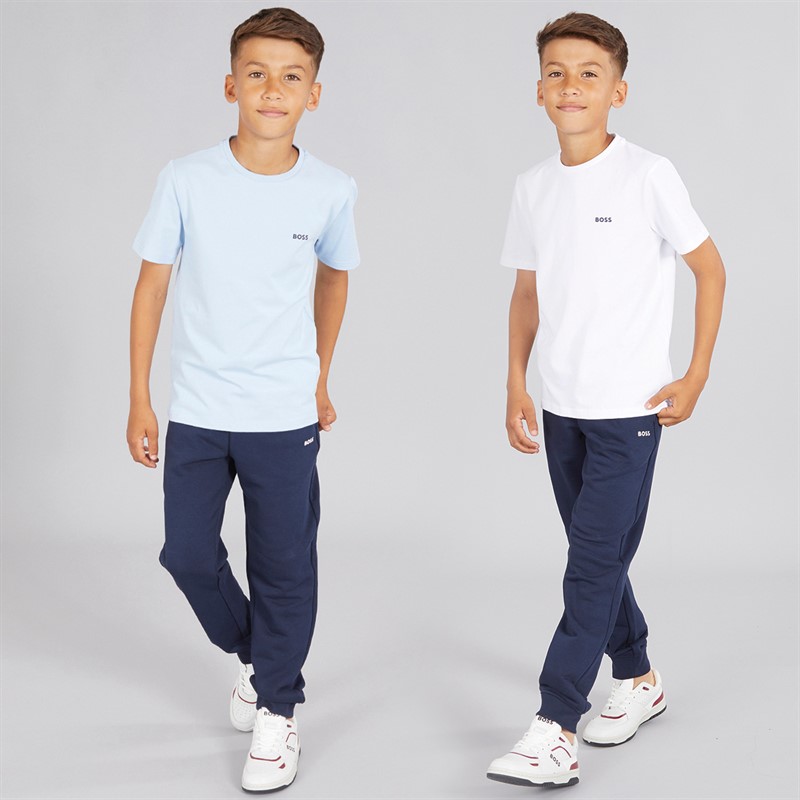 BOSS Drenge To Pakke T-shirts Lyseblå/Hvid