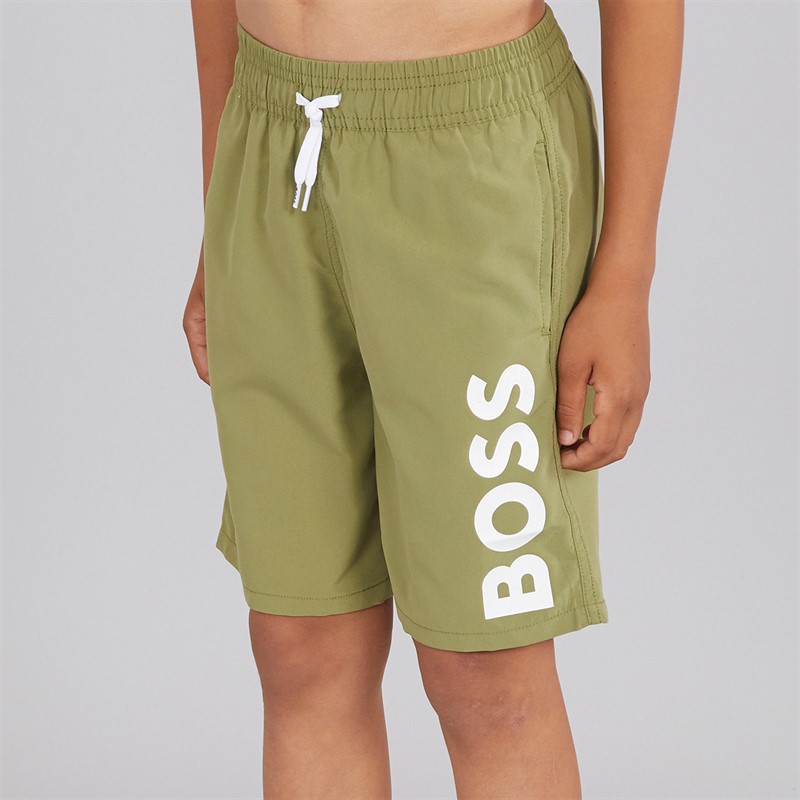 BOSS Boys Swim Shorts Dark Green - Size 12Y
