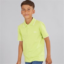 BOSS Boys Short Sleeve Polo Lime