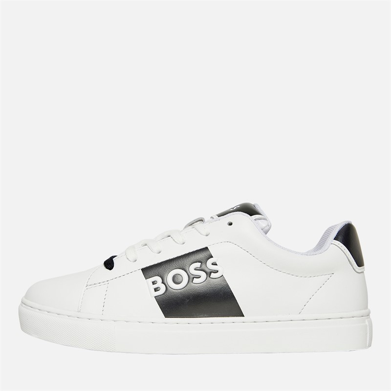 BOSS Junior Jongens Cupsole Trainers Wit