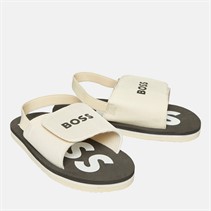 BOSS Boys Logo Elasticated Sandals Stone