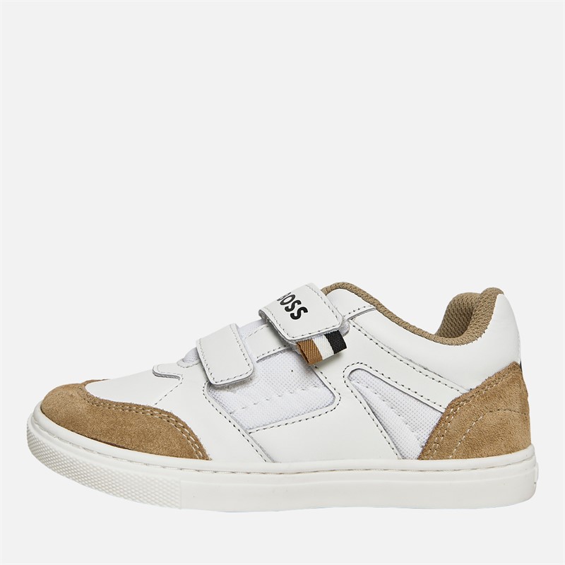 BOSS Jongens Logo Klittenband Cupzool Sneakers Wit