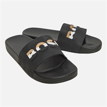 BOSS Junior Jongens Logo Slippers Zwart